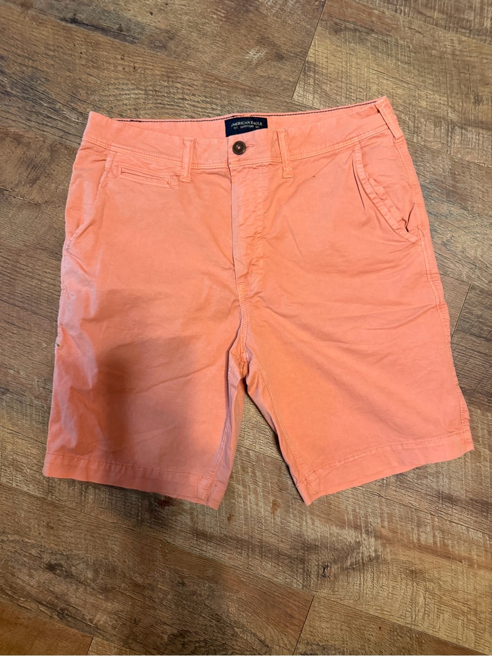American Eagle Outfitters Coral-Orange Flat Front Men's Chino Shorts
